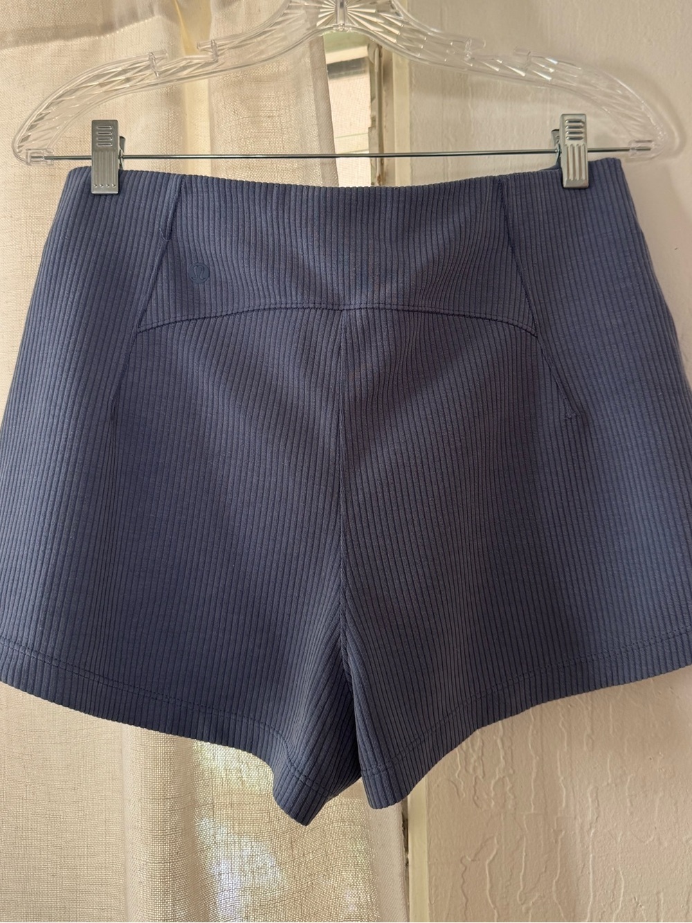 Lululemon High-Waist Ribbed Blue Women's Shorts